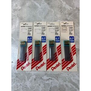 Lot of 4 Pentel Super Hi-Polymer Lead Refills 0.7mm HB 30 Count Each C27BP-HB